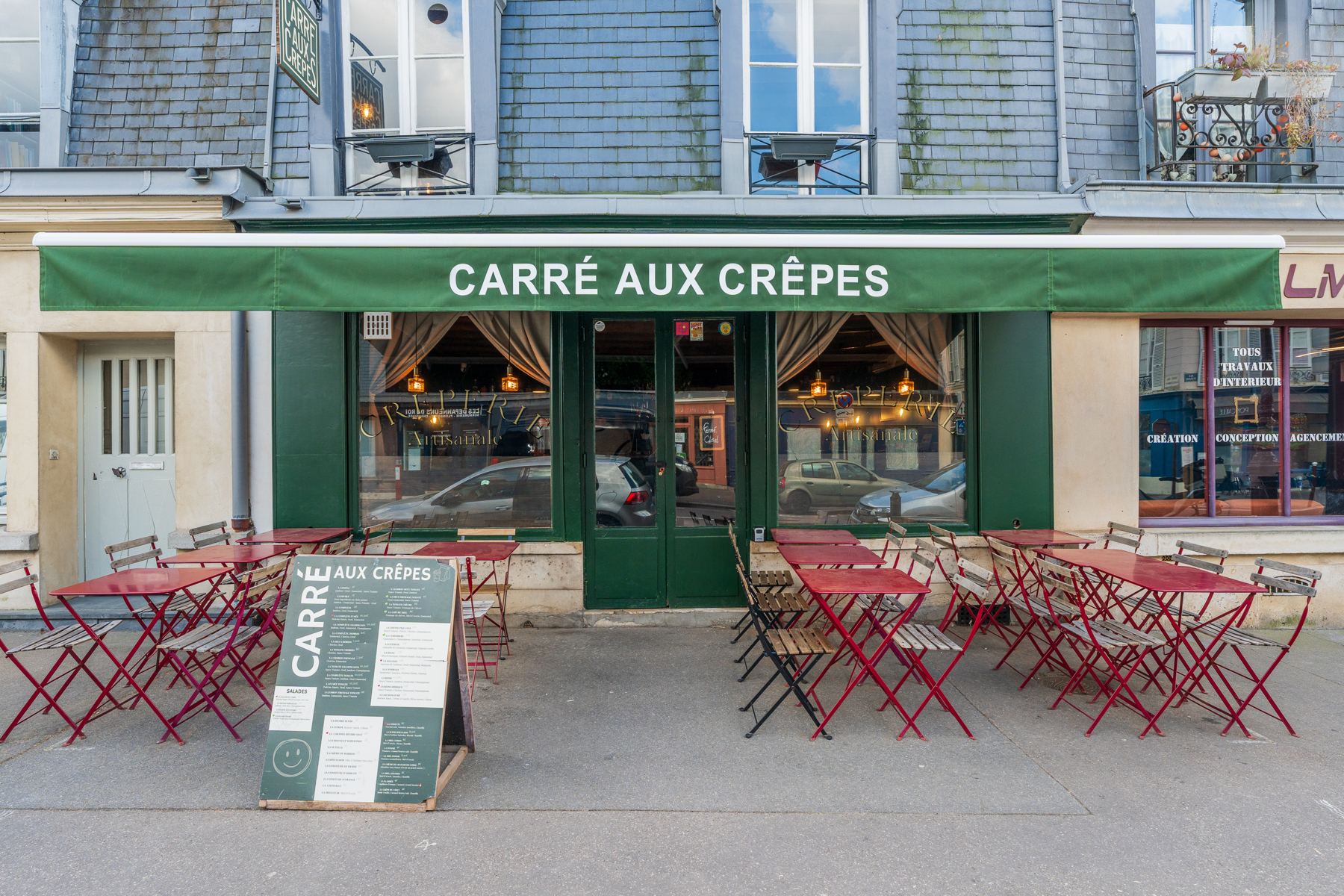 Devanture du Carré aux Crêpes, quartier Saint-Louis, Versailles
